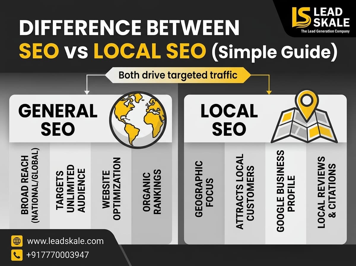 Difference Between SEO vs Local SEO (Simple Guide)